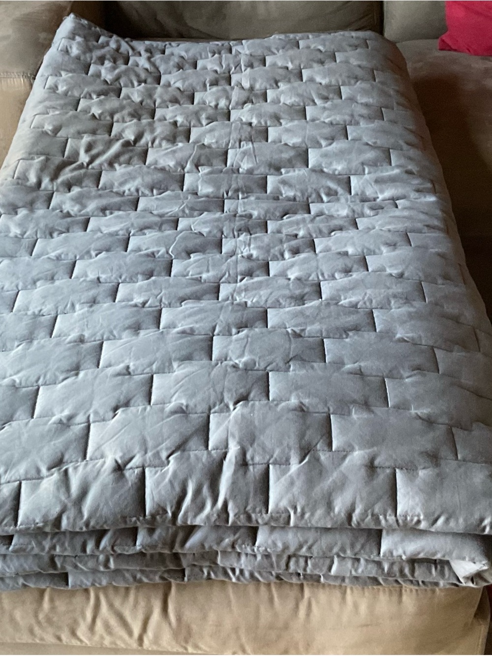 Crate & Barrel Palazzo Grey Quilted KING Comforter